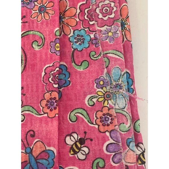 VTG Fabric  Pink Purple Blue Floral white Dot Quilting Sewing Cloth Art Crafts - Picture 9 of 16